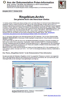 Kolumne 2010: Oktober: Ringelblum-Archiv